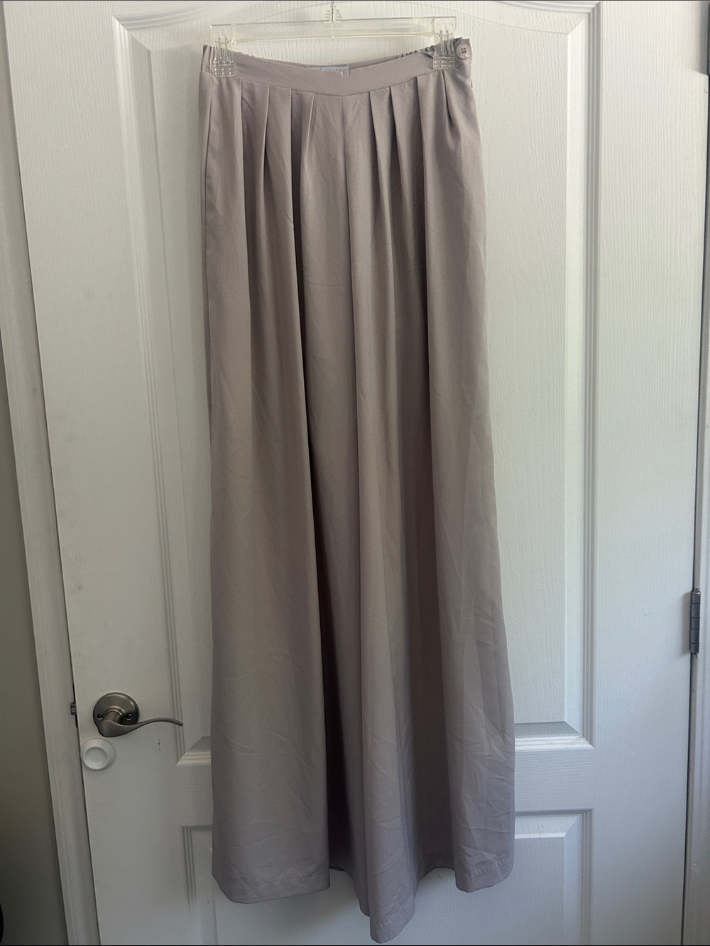 De Philo Flowing Pleated palazzo wide leg pants Taupe gray neutral small